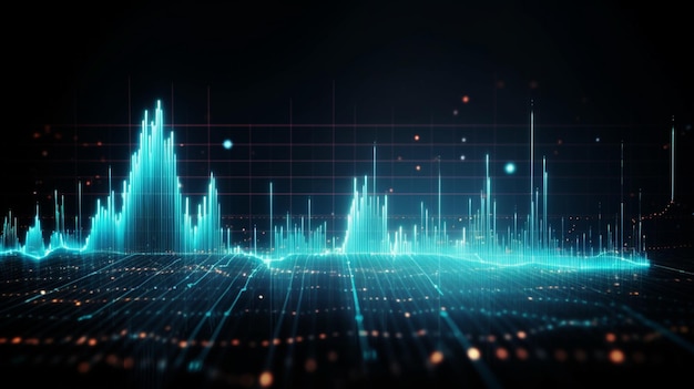 il grafico del mercato azionario finanziario su sfondo astratto tecnologico rappresenta il rischio di investimento