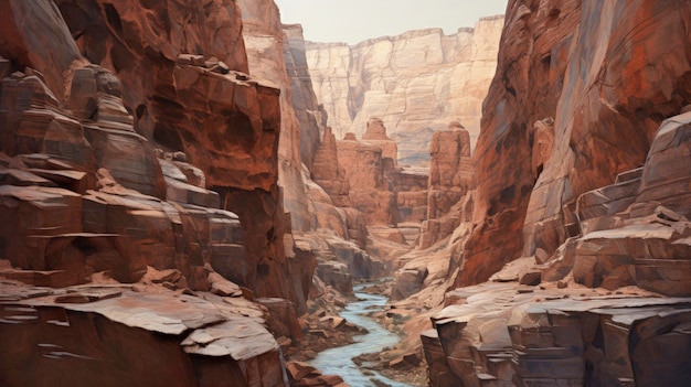 Il Grand Canyon Arizona USA formazioni rocciose stratificate vaste Creato con tecnologia AI generativa