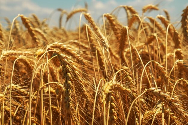 Il grano è l'oro dei campi Spighette mature di granocloseup Il grano aumenta di prezzo a causa della guerra