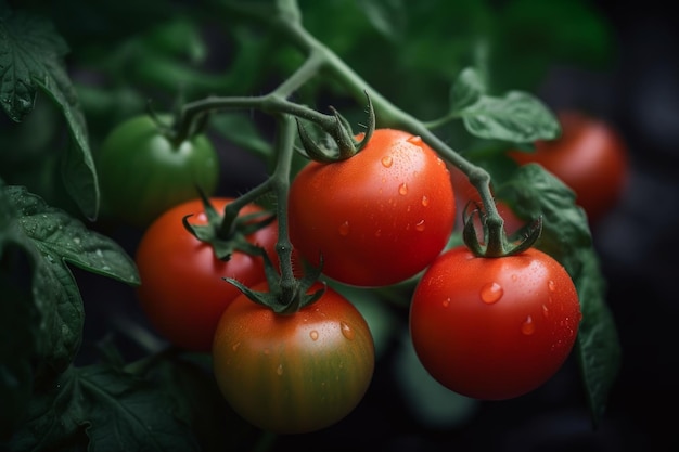 Il grappolo di pomodori in primo piano Genera Ai