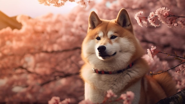 Il grazioso cane Akita catturato in una composizione perfetta