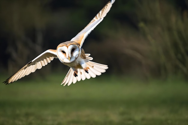 Il gufo in volo prima dell'attacco