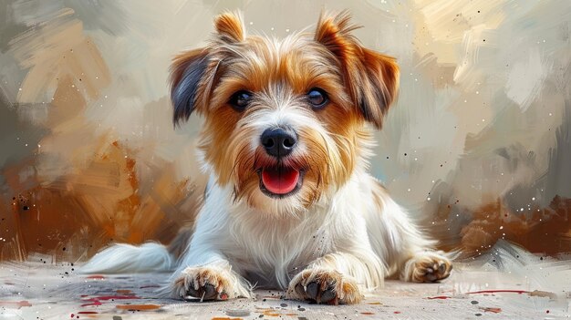 Il Jack Russell Terrier sorride in questa illustrazione ad acquerello