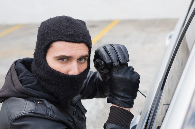 Il ladro irrompe in un&#39;auto