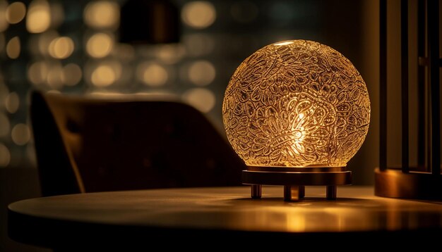 Il lampadario incandescente illumina gli interni di una casa di lusso vecchio stile generati dall'intelligenza artificiale