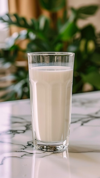 Il latte ruota in un bicchiere puro e confortante un simbolo di nutrimento sano