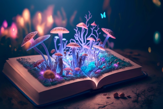 Il libro degli incantesimi magici elementi magici come i libri degli incantesimi IA generativa