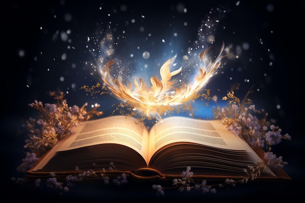 il libro magico incandescente che vola nella notte magica