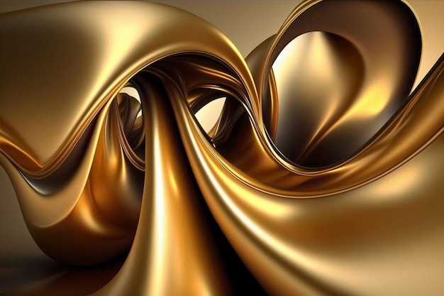 Il liquido lucido dorato ondeggia il fondo realistico 3d