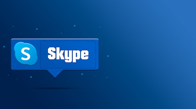 Il logo di Skype sulla bolla di discorso 3d rende