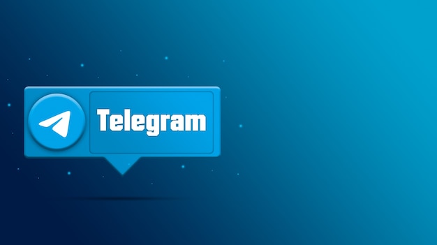 Il logo di Telegram sulla bolla di discorso 3d rende