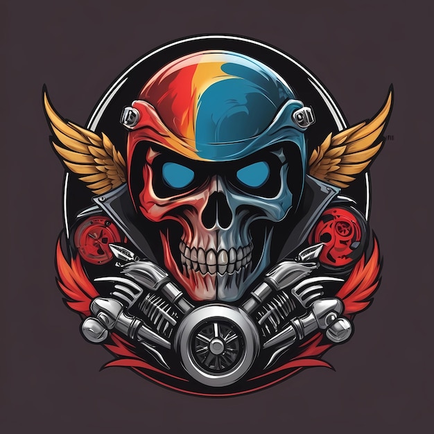 Il logo moderno dei skull biker