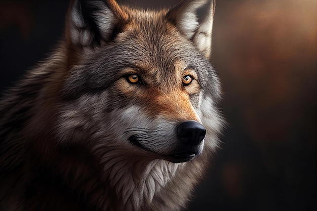Il lupo è un ritratto generato dall'intelligenza artificiale