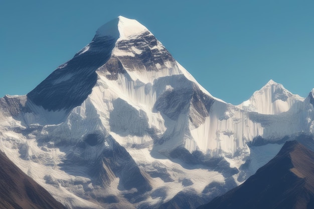 Il maestoso Everest: una vista mozzafiato della vetta dell'Himalaya