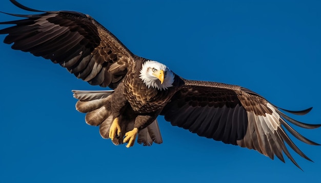 Il maestoso rapace spiega le ali in volo generato dall'intelligenza artificiale