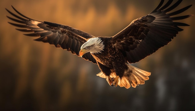 Il maestoso rapace spiega le ali in volo generato dall'intelligenza artificiale