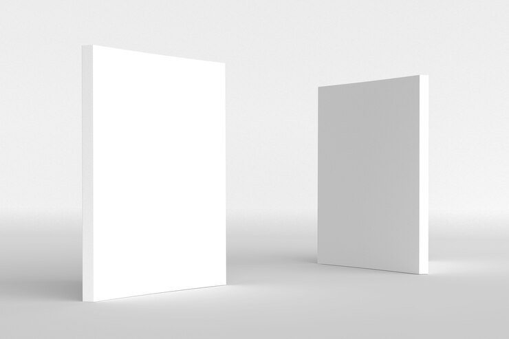 Il mockup bianco della copertina del libro 3d rende l'illustrazione un blocco note o una rivista chiaro chiuso