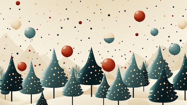 Il modello dell'albero di Natale su uno sfondo chiaro AI genera un'illustrazione