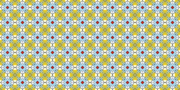 il modello delle foglie e dei fiori su uno sfondo giallo.