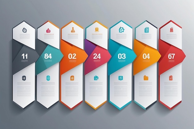 Il modello di progettazione infografica può essere utilizzato per il workflow layout numero opzioni web design