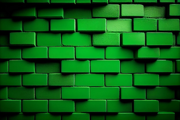 Il modello di struttura del muro di mattoni del blocco di colore verde scuro per lo sfondo della carta del giorno di San Patrizio ha anche spazio per la copia del testo
