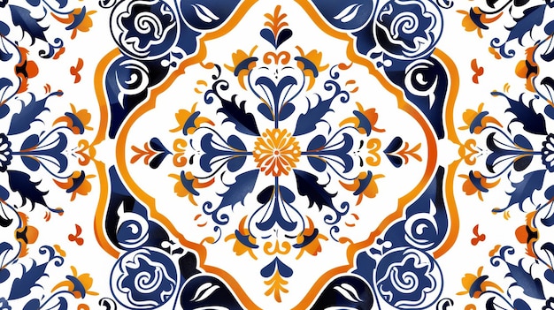 Il modello Talavera Azulejos dal Portogallo Ornamenti turchi piastrelle di mosaico marocchino porcellana spagnola stoviglie di ceramica con stampe popolari ceramica spagnola sfondo etnico mediterraneo