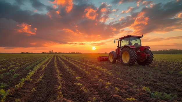 Il moderno trattore agricolo in azione