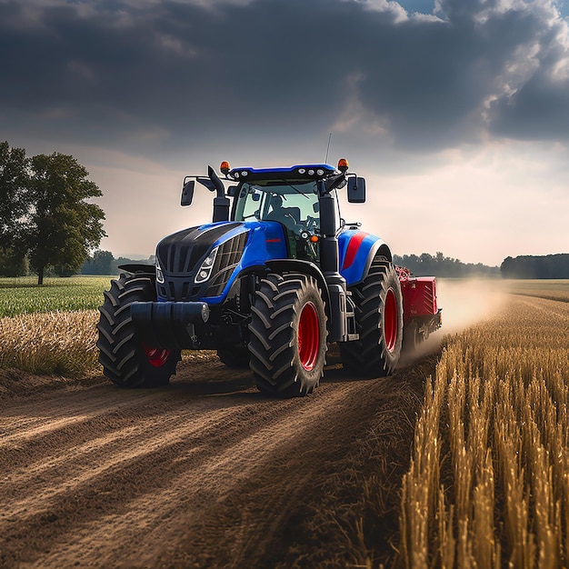 Il moderno trattore New Holland T8 lavora sul campo