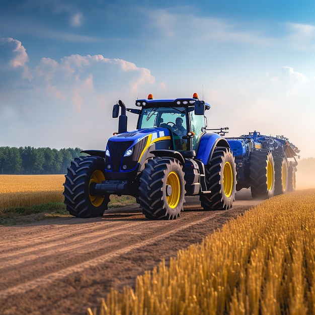 Il moderno trattore New Holland T8 lavora sul campo