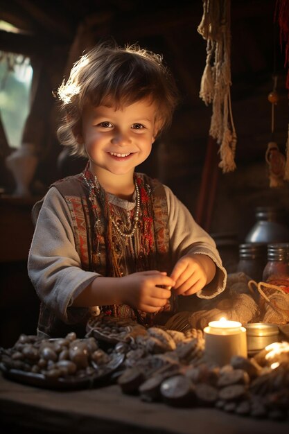 Il momento in cui un bambino riceve un Martisor