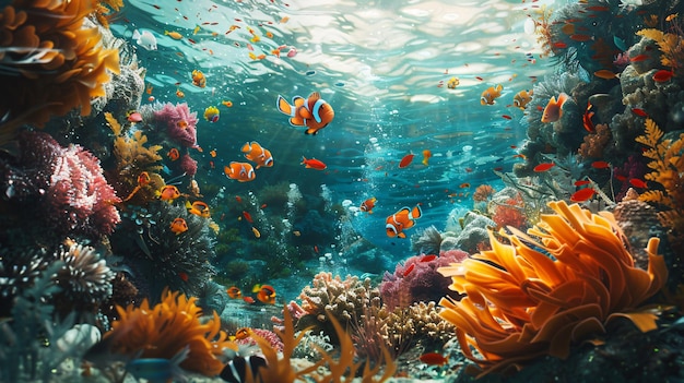 Il mondo sottomarino cattura la vivace vita marina attraverso foto e illustrazioni