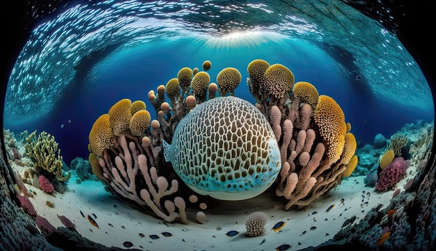 Il mondo vibrante e colorato delle barriere coralline è parte integrante dell'ecosistema marino del nostro pianeta Generato dall'IA