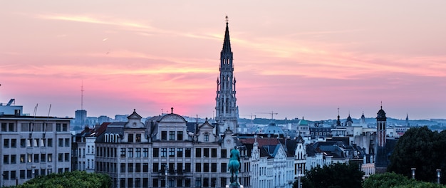 Il Mont des Arts al tramonto a Bruxelles, Belgio