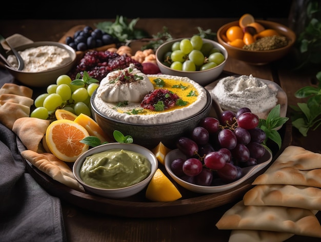 Il mosaico appetitoso di una Mezze mediterranea