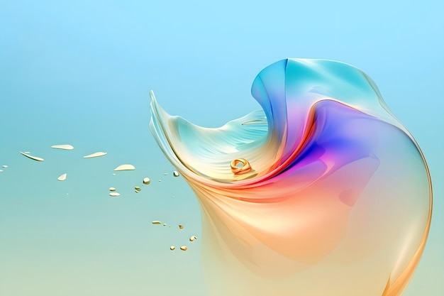 Il movimento fluido traslucido colorato moderno ondeggia l'illustrazione 3D