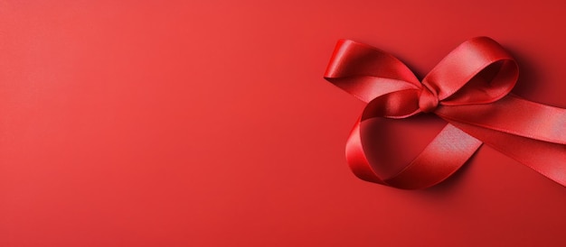 Il nastro rosso isolato su uno sfondo rosso per la giornata mondiale dell'AIDS World cancer design concept Generate AI