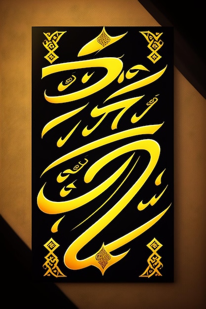 Il nome di Allah è estremamente dettagliato, stupendo, bellissimo, futuristico, liscio, curvilineare, calligrafia araba.