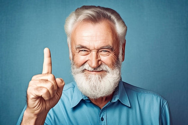 Il nonno dà il suo sigillo di approvazione con il pollice alzato nello studio generato da Ai