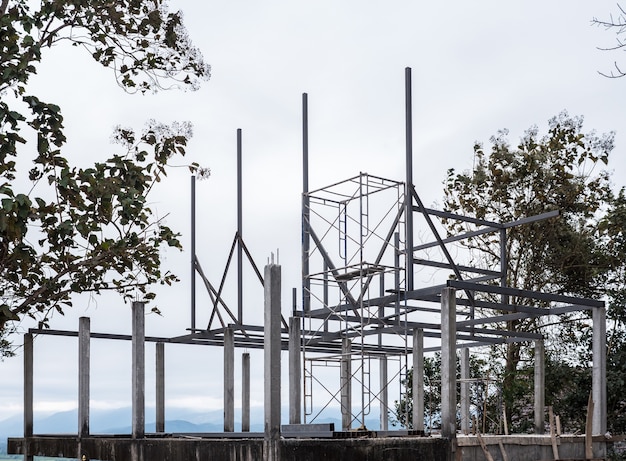 Il padiglione è in costruzione nel tempio del paese