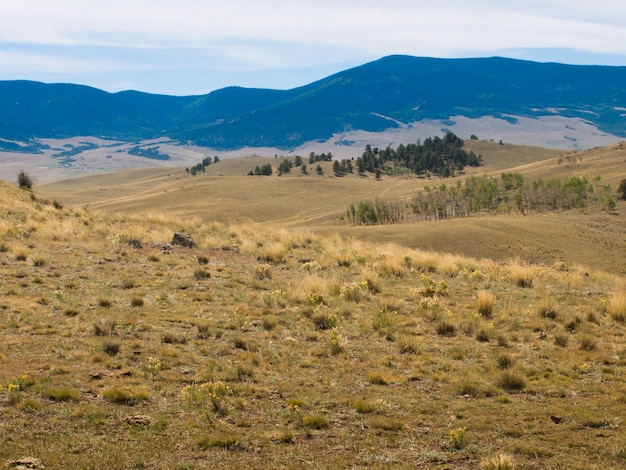 Il paesaggio collinare del Colorado all'inizio dell'autunno.