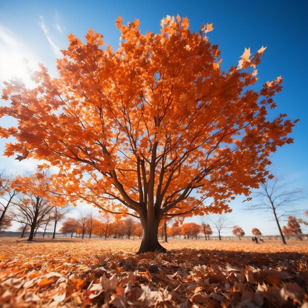 Il paesaggio dell'autunno della sinfonia Maple Photo