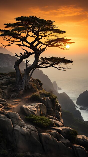 Il paesaggio naturale di Valley al tramonto