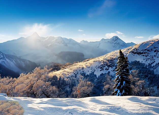 Il paese delle meraviglie innevato sotto il sole Una giornata di avventure