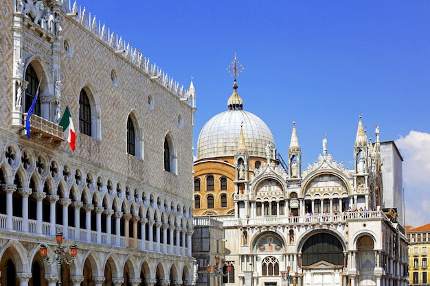 Il Palazzo Ducale e la Cattedrale di San Marco, Venezia, Italia