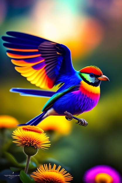 Il passero colorato in natura