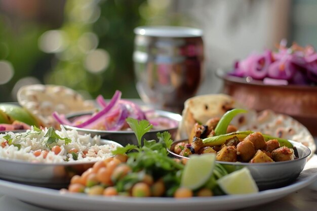 Il pasto ricco di Rajma Chawal