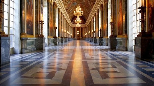 il pavimento della cattedrale è rivestito di marmo e presenta una croce d'oro sul pavimento