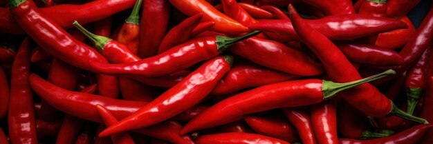 Il peperoncino rosso piccante mangia il banner alimentare del mercato biologico locale