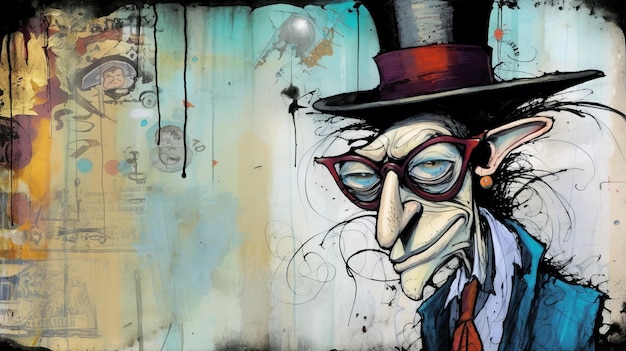 Il personaggio di Jessica Street di Ralph Steadman un Gonzo Art Mix con