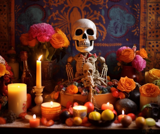 Il pezzo centrale di un altare del Dia de los Muertos